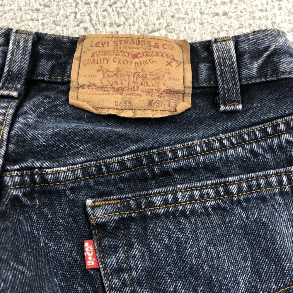 Vtg Levis Jeans Mens 31x34 501 Blue Button Fly Straight Dark Wash Made In USA